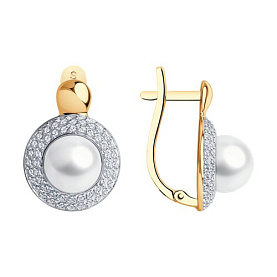 Серьги SOKOLOV - Золото 375, Жемчуг культивированный, Фианит (арт. 37792129)