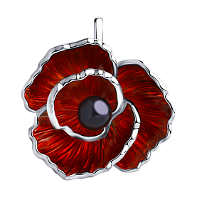 Подвеска SOKOLOV - Серебро 925, Жемчуг имитация, Эмаль (арт. 94032398)