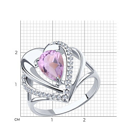 Кольцо Diamant - Серебро 925, Аметист, Фианит (арт. 94-310-00545-3)