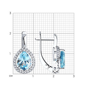 Серьги Diamant - Серебро 925, Топаз, Фианит (арт. 94-320-02047-1)