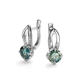 Серьги Дар - Серебро 925, Синтетический муассанит, Фианит (арт. С-5161рс1613900)