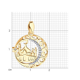 Подвеска SOKOLOV - Золото 375, Фианит (арт. 034443-4)