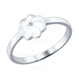 Кольцо SOKOLOV - Серебро 925, Бриллиант (арт. 87010008)