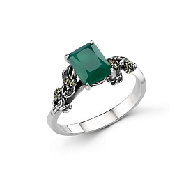 Кольцо Дар - Серебро 925, Агат, Фианит (арт. К-5249ос409274)