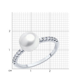 Кольцо SOKOLOV - Серебро 925, Жемчуг культивированный, Фианит (арт. 92014476)