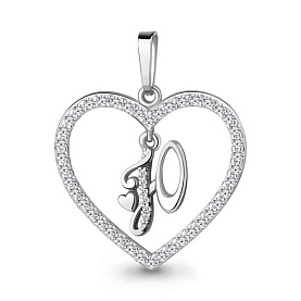 Подвеска Аквамарин - Серебро 925, Фианит (арт. 24701А.5)