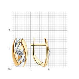 Серьги SOKOLOV - Золото 375, Фианит (арт. 027253-4)