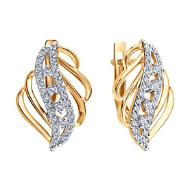 Серьги Diamant - Золото 585, Фианит (арт. 51-120-01025-1)