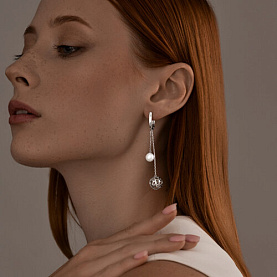 Серьги SOKOLOV - Серебро 925, Жемчуг имитация (арт. 94025825)