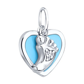 Подвеска Diamant - Серебро 925, Фианит, Эмаль (арт. 94-130-02222-1)