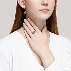 Серьги SOKOLOV - Золото 585, Топаз, Фианит (арт. 728378)