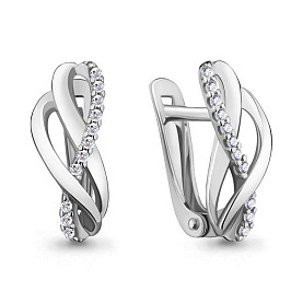 Серьги Аквамарин - Серебро 925, Фианит (арт. 42604А.5)