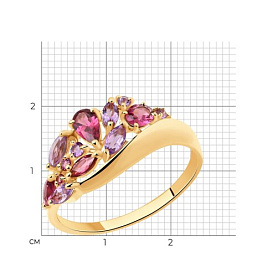 Кольцо SOKOLOV - Золото 375, Аметист, Родолит (арт. 37714393)