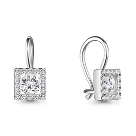 Серьги Аквамарин - Серебро 925, Фианит (арт. 48773А.5)