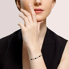 Браслет SOKOLOV - Серебро 925, Гранат, Фианит (арт. 92050153)