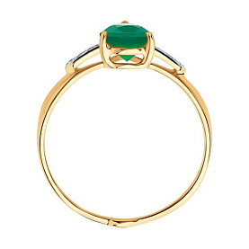 Кольцо SOKOLOV - Золото 375, Агат, Фианит (арт. 37715074)