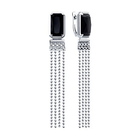 Серьги Diamant - Серебро 925, Агат, Фианит (арт. 94-321-02084-1)