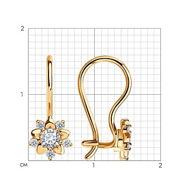 Серьги SOKOLOV - Золото 375, Фианит (арт. 024788-4)