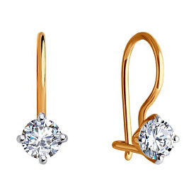 Серьги Diamant - Золото 585, Фианит (арт. 51-120-02038-1)